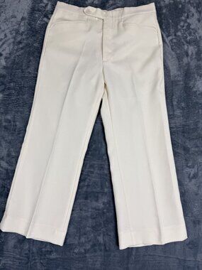 Levis Menswear Action Slacks Yellow Polyester Flat Front Dress Pants 34x24
